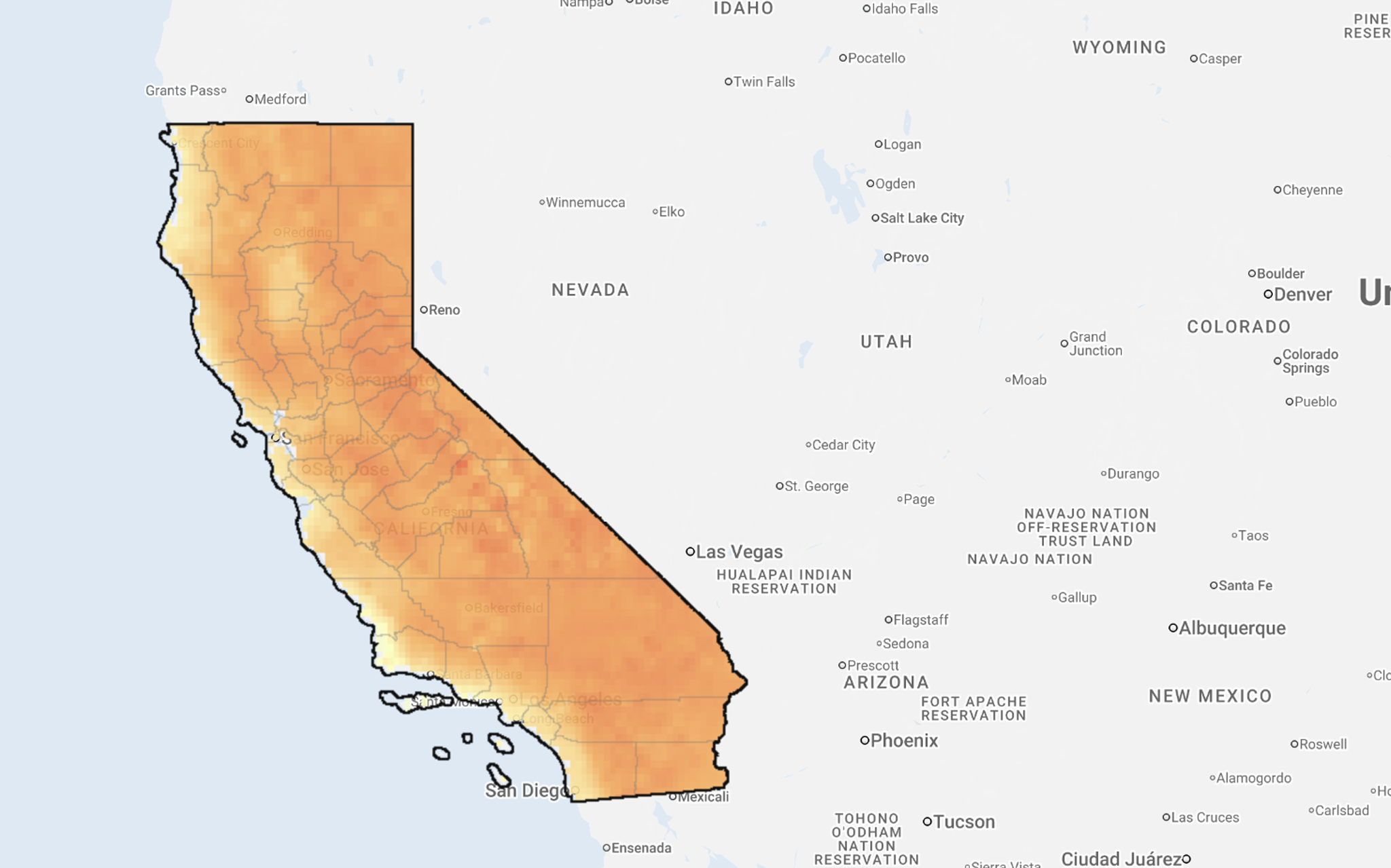 California Seasonal Temperature Dashboard