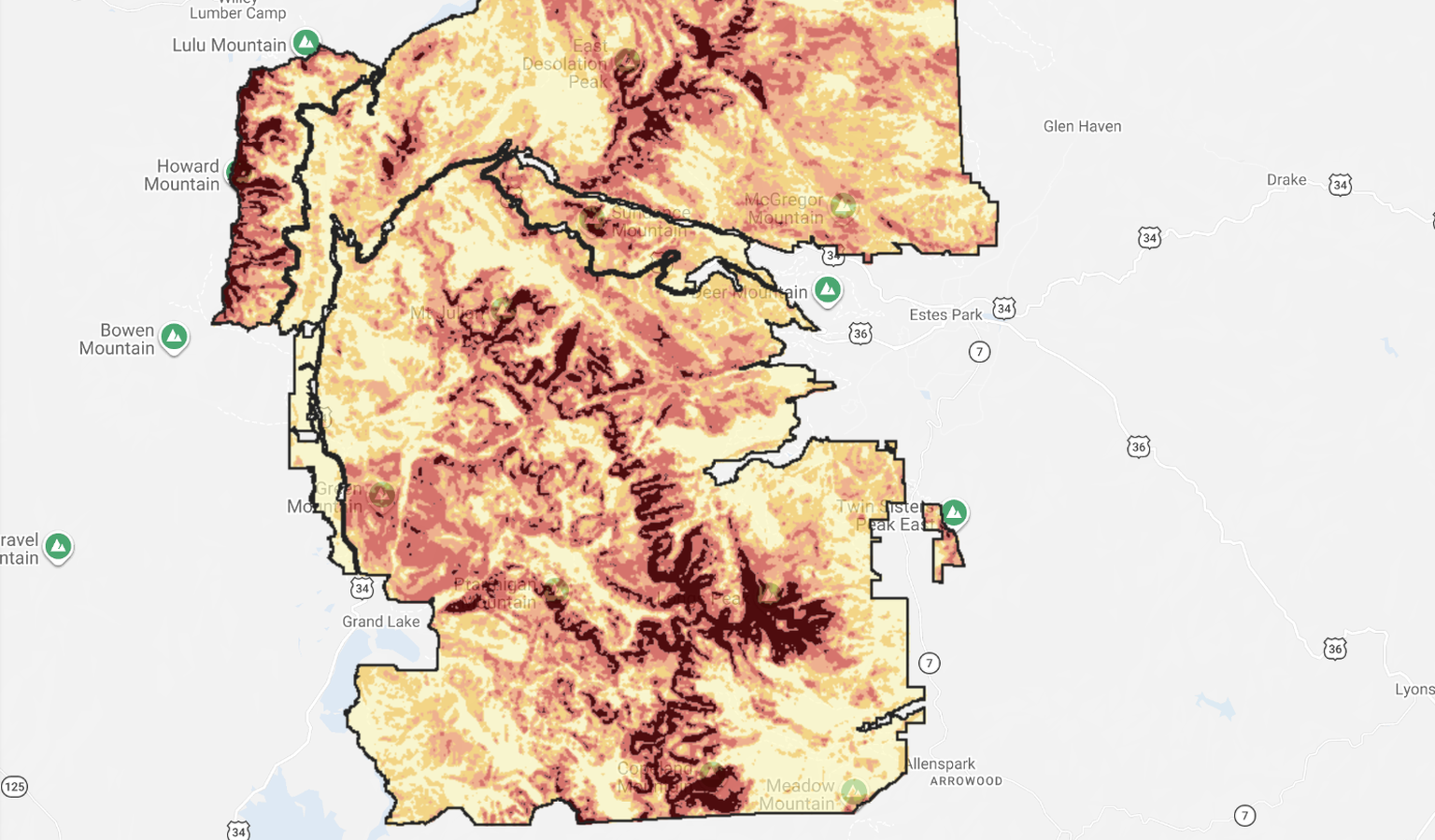 Rocky Mountain National Park Soil Erosion Risk